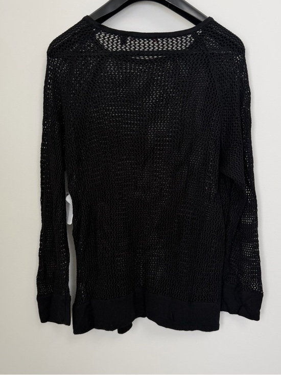 525 America Black Open-Weave Scoop Neck Sweater - Picture 8 of 9